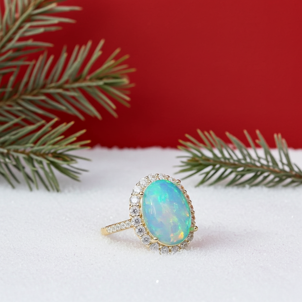 Large Fire Opal Statement Ring 10x14mm Sterling Silver