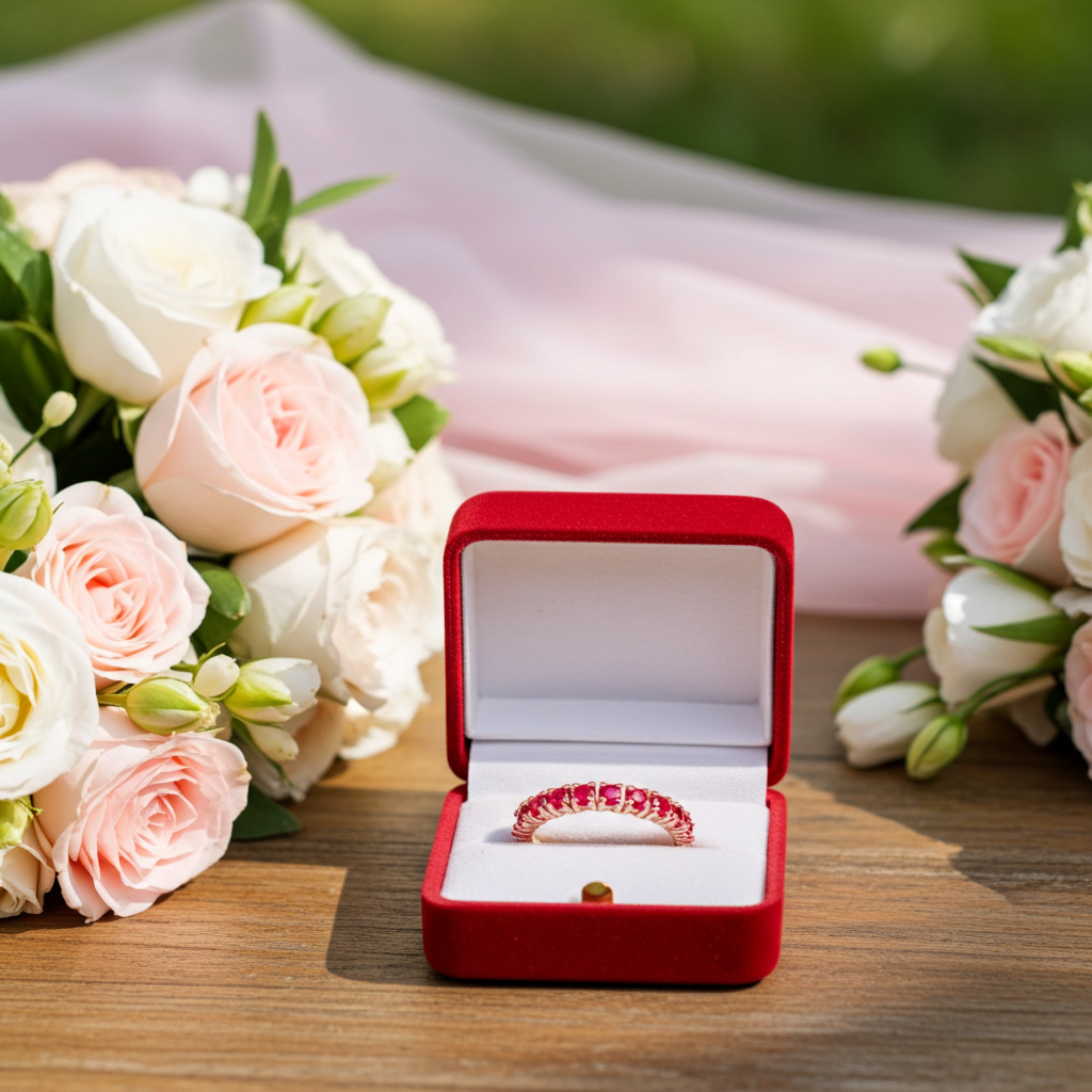 High Quality Natural Ruby Band Ring 2.5mm Sterling Silver Platinum Plated