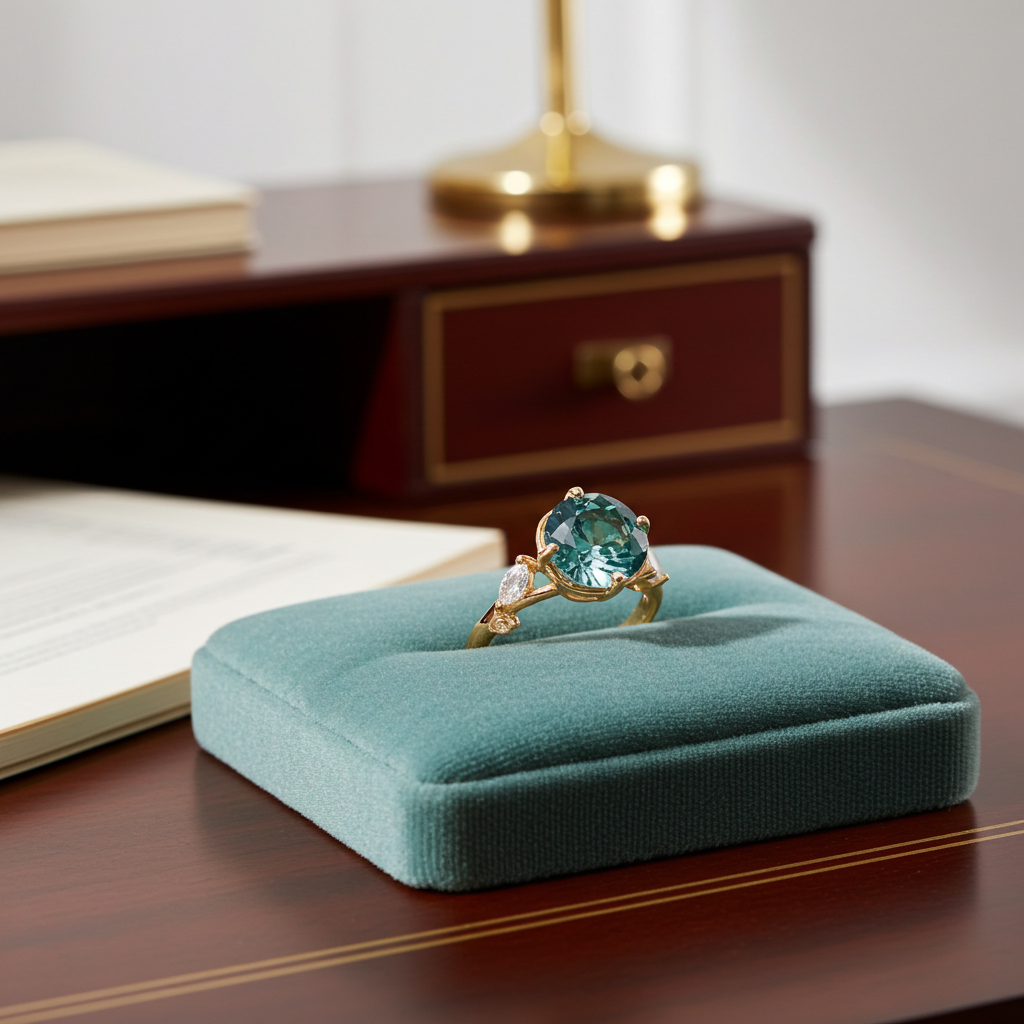 VVS1 2 CT Green Moissanite Ring 8mm