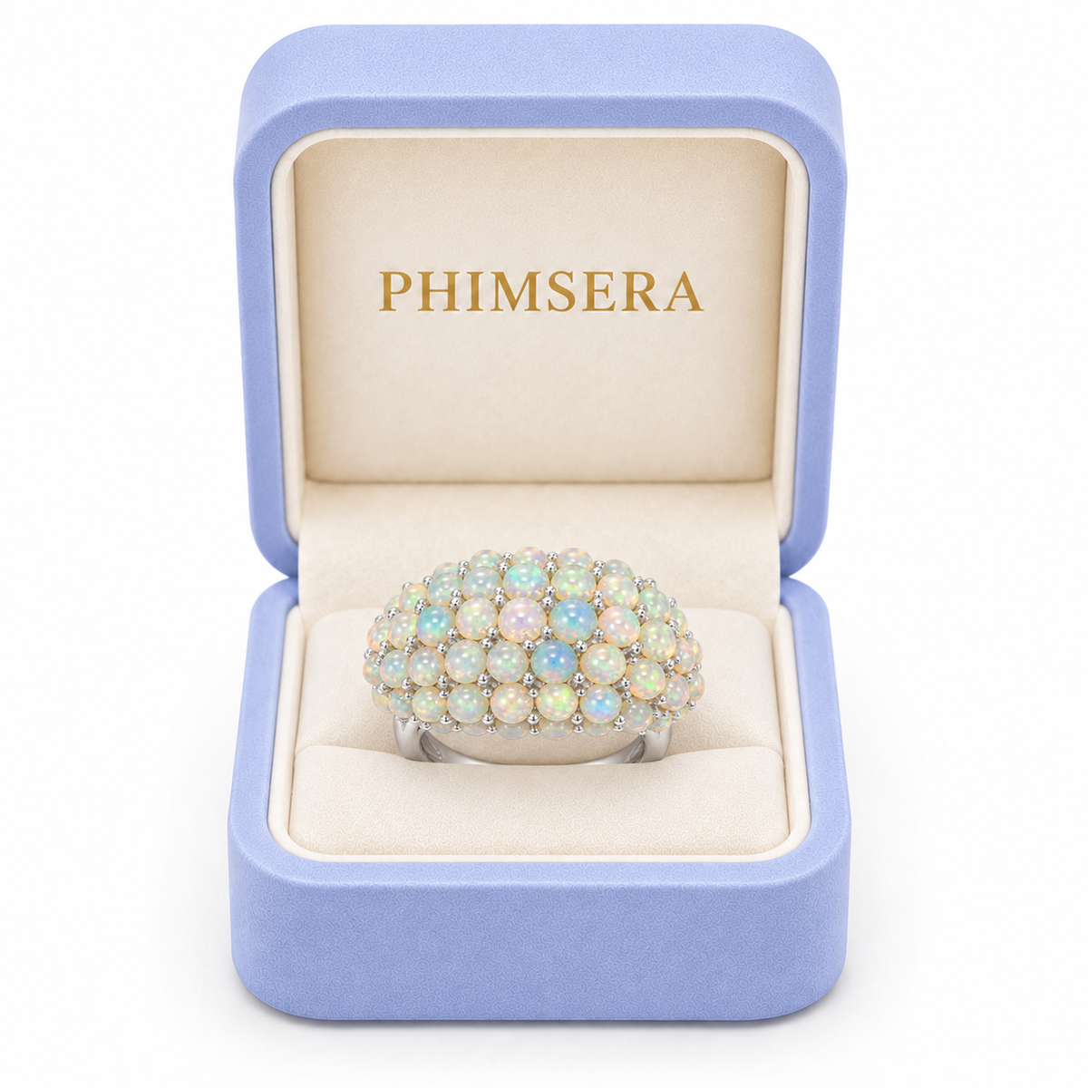 Natural Fire Opal Turkish Style Ring in Phimsera Box