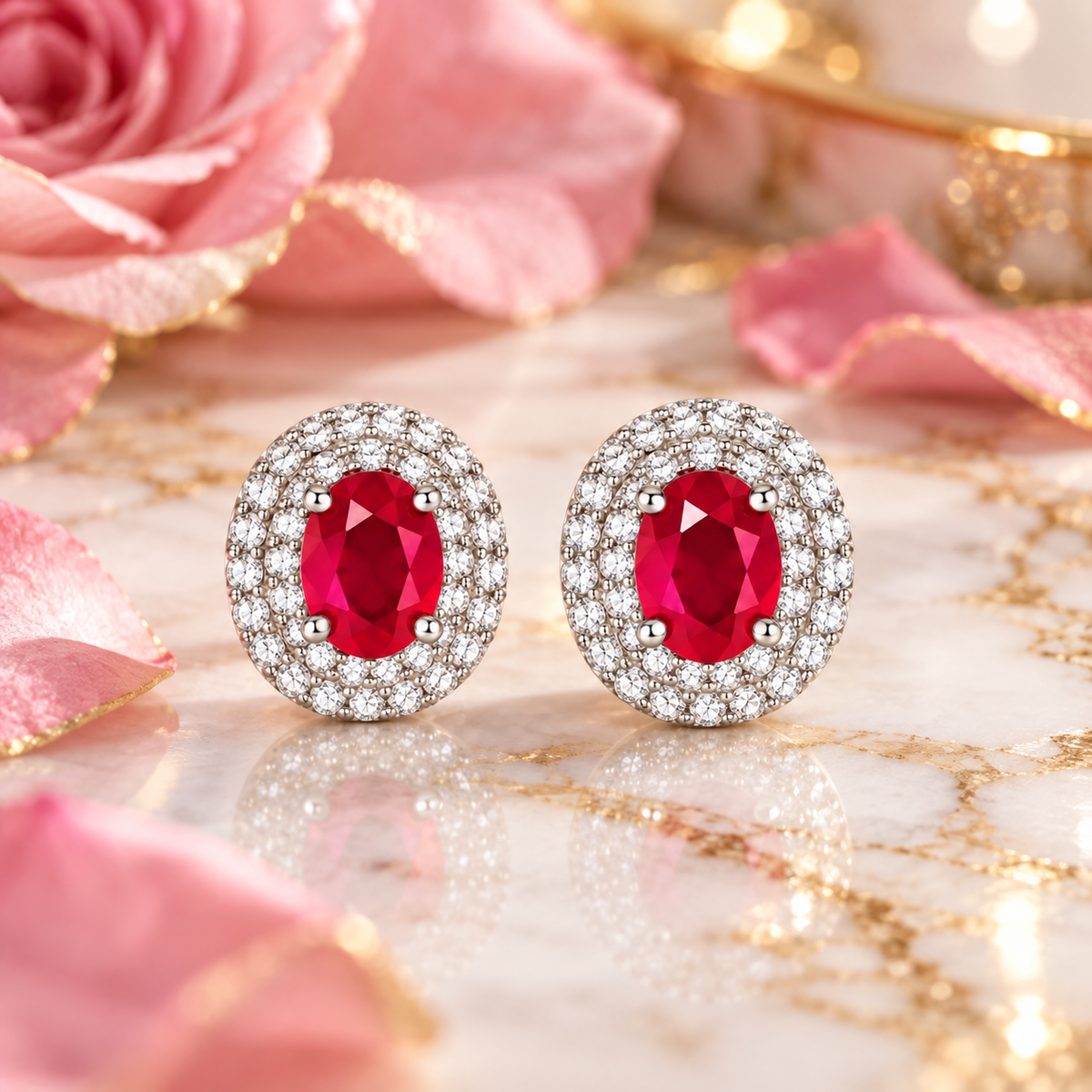 Phimsera natural ruby stud earrings styled as elegant red gemstone jewelry for special occasions and everyday sophistication.