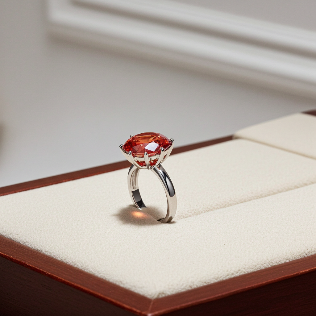 5CT VVS1 Round Brilliant Cut Orange Moissanite Ring