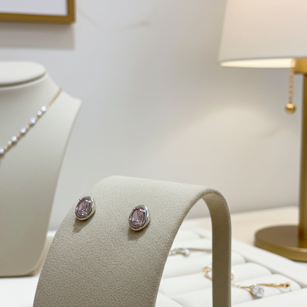 Lab Created Alexandrite Stud Earrings 3x4mm Sterling Silver