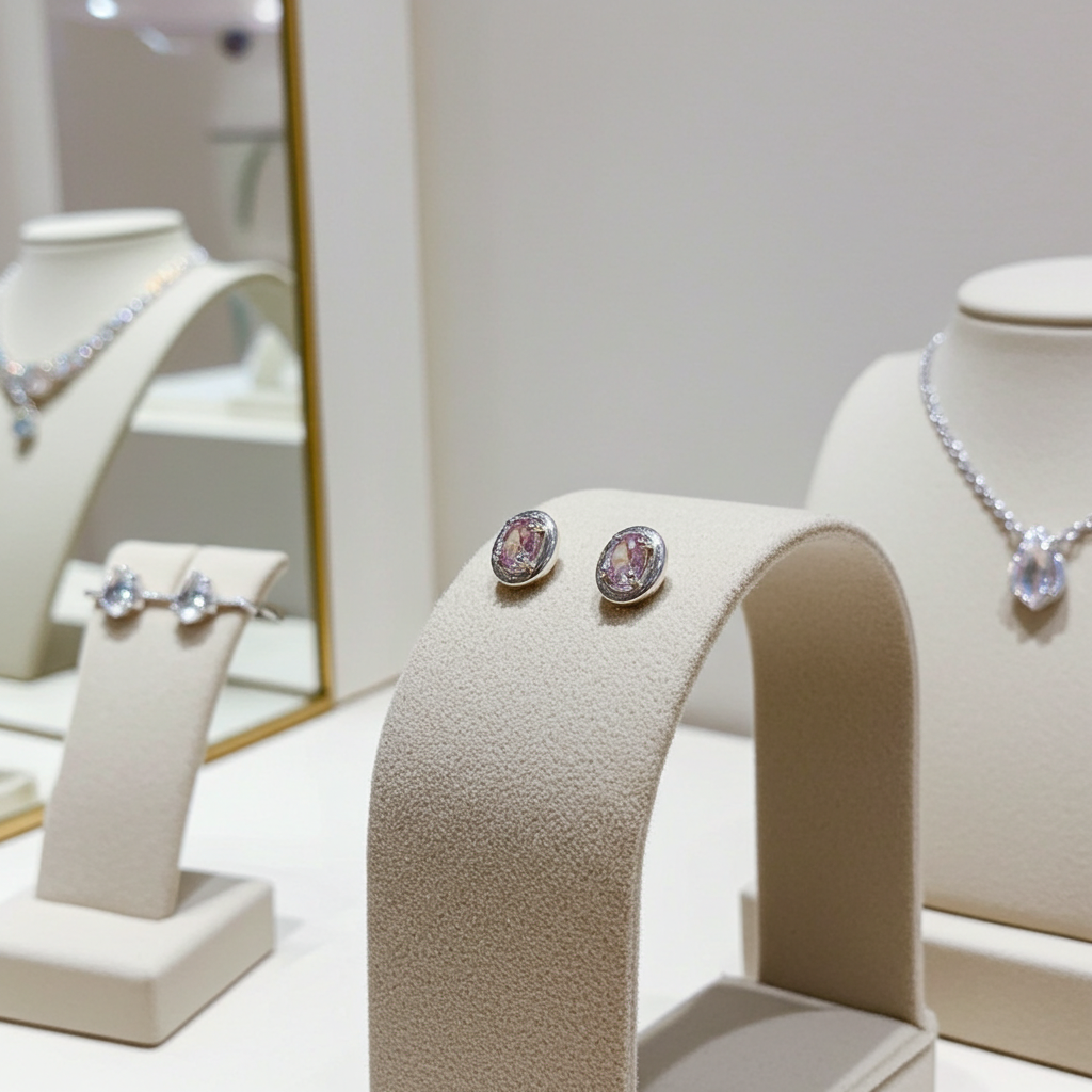 Lab Created Alexandrite Stud Earrings 3x4mm Sterling Silver