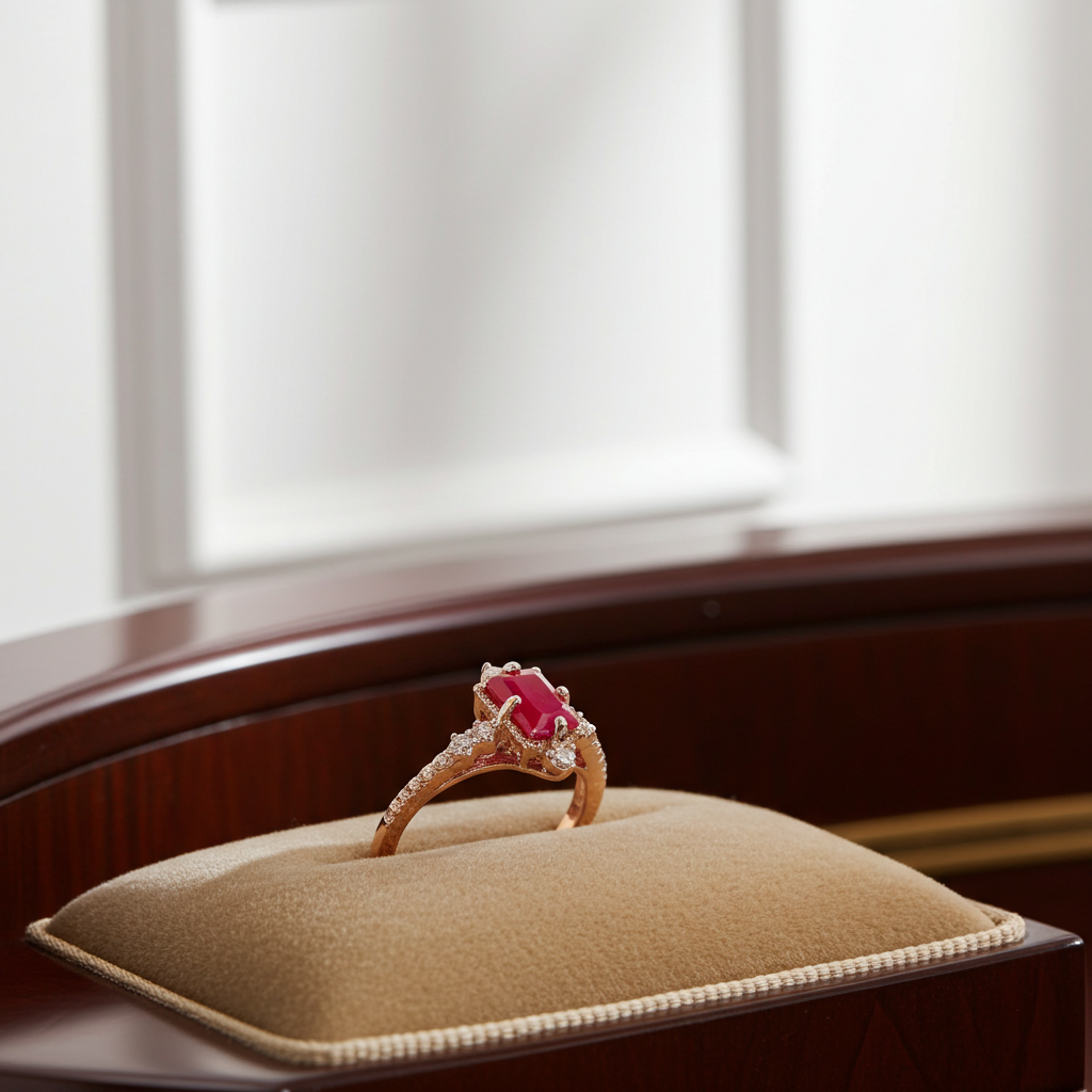 Dainty Natural Ruby Ring, Women's Natural Ruby Ring 4x6mm Sterling Silver