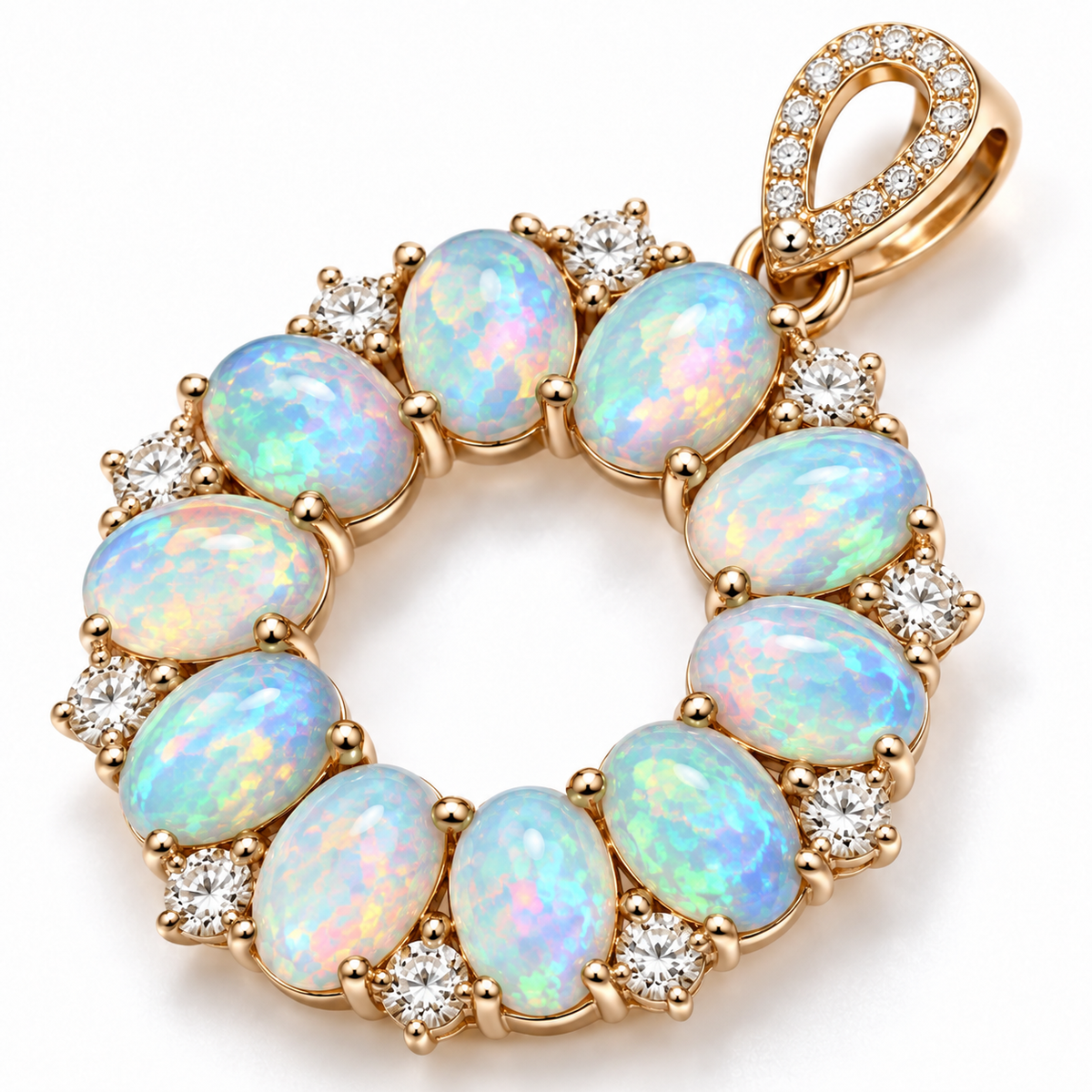 Natural Fire Opal Pendant Necklace with 4x6mm Opals | 925 Sterling Silver | Phimsera