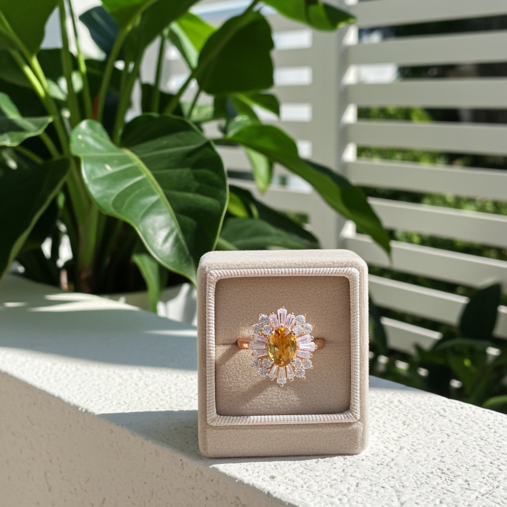 Citrine Success Stone Ring 5x7mm 925 Sterling Silver