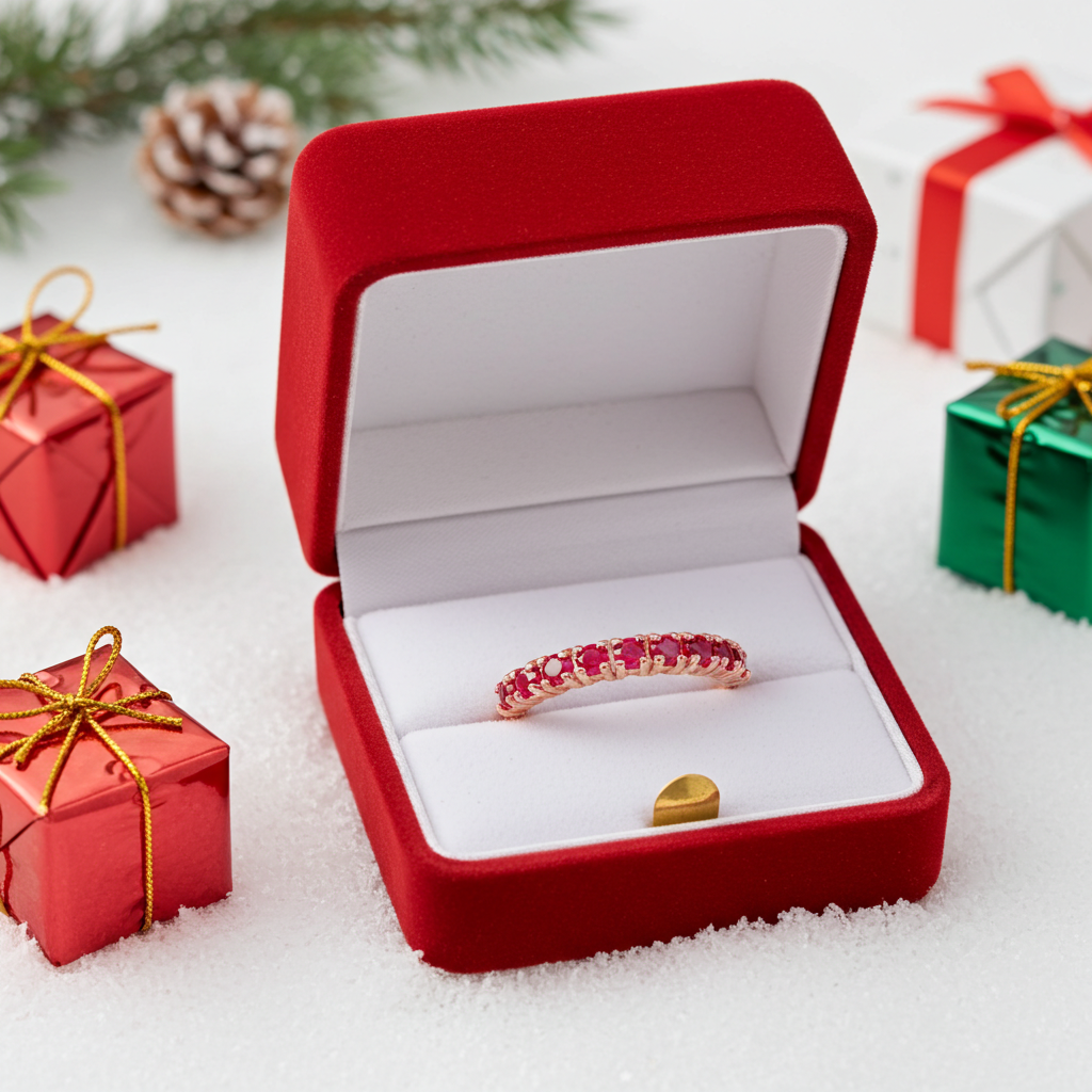 High Quality Natural Ruby Band Ring 2.5mm Sterling Silver Platinum Plated
