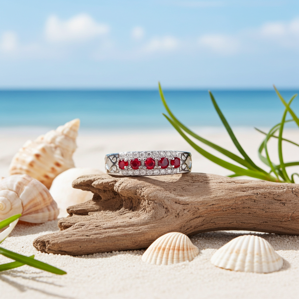 Natural Ruby Band Ring 2mm, Burma Ruby Round Cut Band Ring, Genuine Ruby Ring