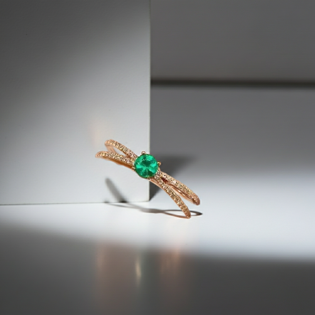 Dainty Emerald Ring Sterling Silver 3.5mm, Women's Dainty Emerald Ring's