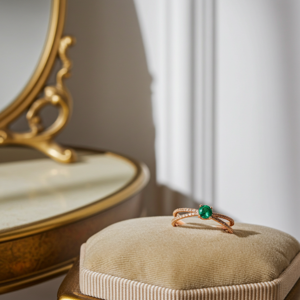 Dainty Emerald Ring Sterling Silver 3.5mm, Women's Dainty Emerald Ring's