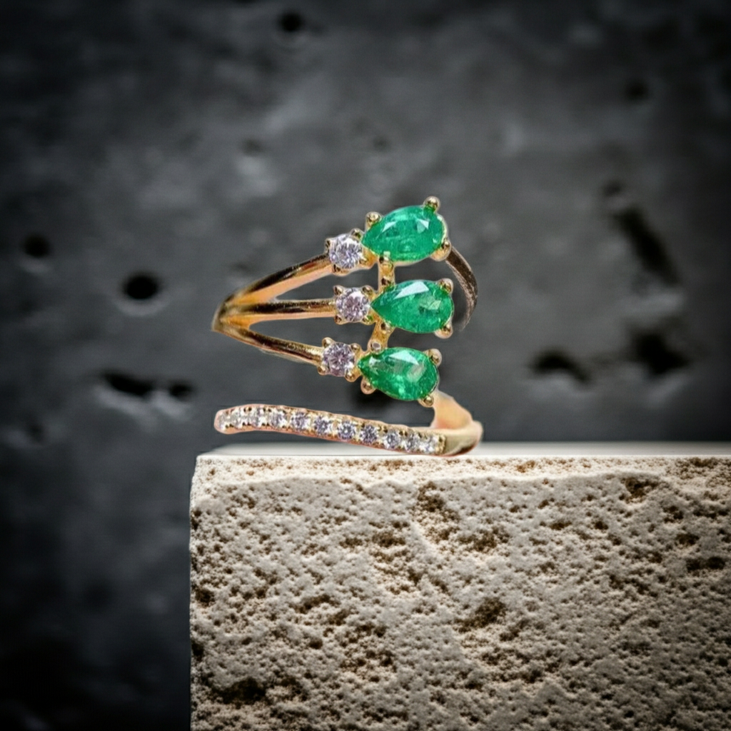 Natural Emerald Ring Sterling Silver 3x5mm, Women's Colombian Emerald Ring's