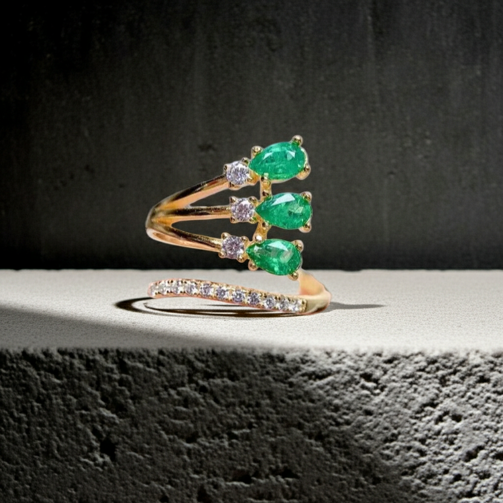 Natural Emerald Ring Sterling Silver 3x5mm, Women's Colombian Emerald Ring's