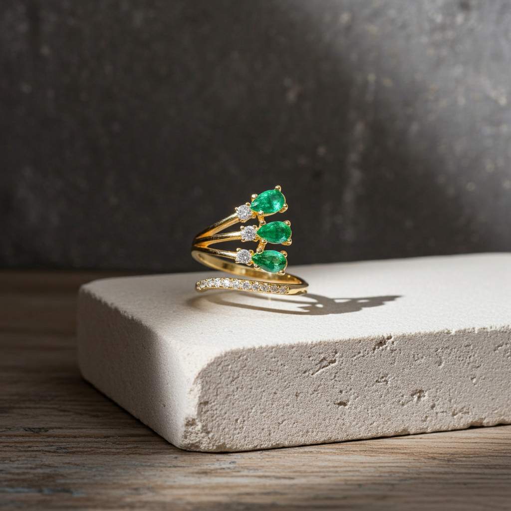 Natural Emerald Ring Sterling Silver 3x5mm, Women's Colombian Emerald Ring's