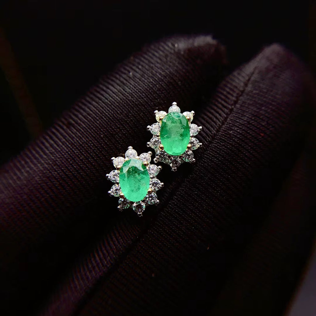 Natural Emerald Earrings, Emerald Earrings, Emerald Stud Earrings, 925 Sterling Silver, Natural Emeralds, Natural Emerald, Sterling Silver Emerald Earrings, Oval Cut Emerald Stud Earrings, Emerald Stud Earrings 925 Sterling Silver, 925 Sterling Silver Emerald Earrings, Natural Emerald Studs, Emerald Studs, Emerald Stud Earrings, Emerald Earrings For Women, Anniversary Gift, May Birthstone Emerald, Emerald Jewelry, Colombian Emerald, Mined Emerald, Genuine Emerald, Emerald with Certificate, Emerald Meaning