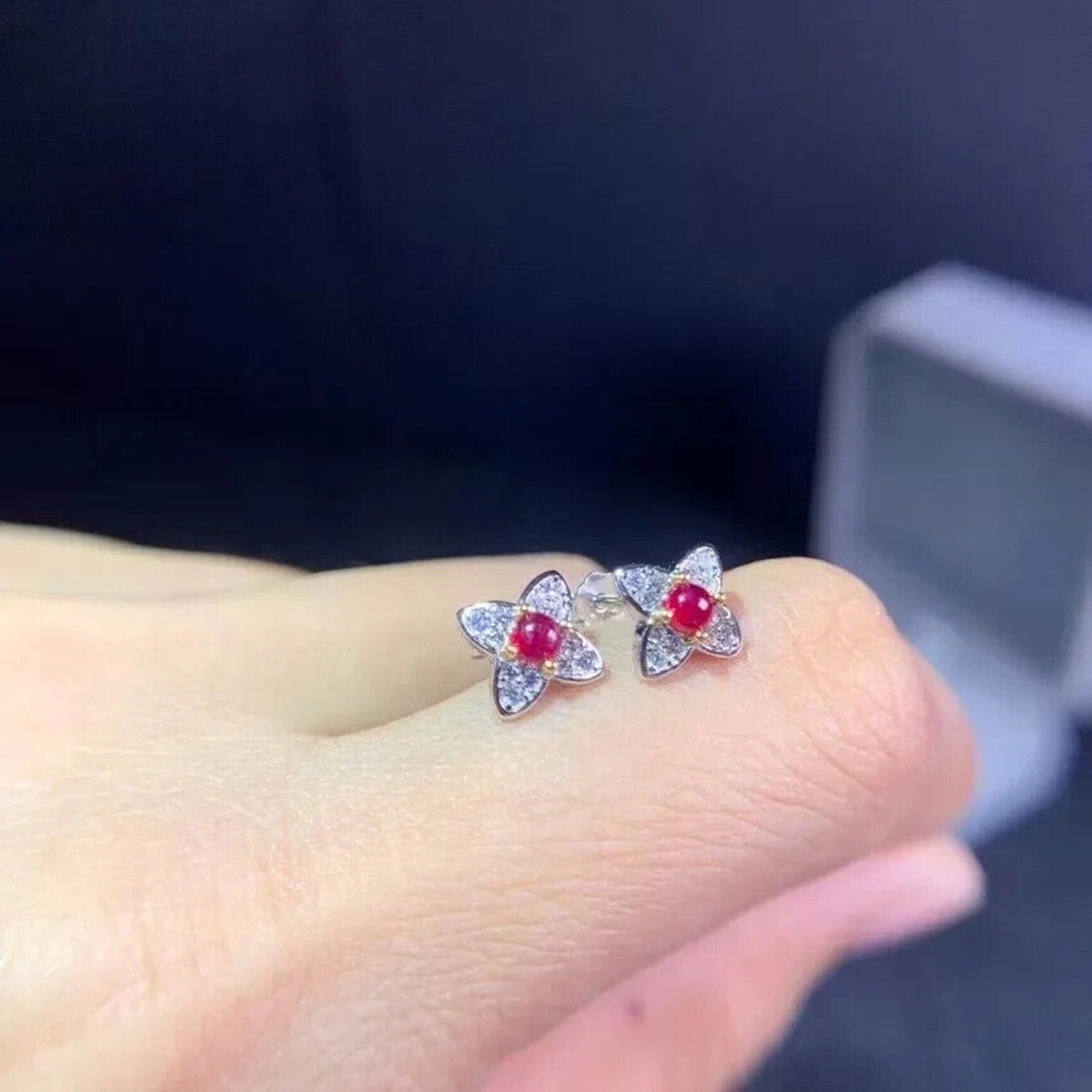 Ruby Earrings, Women's Ruby Earrings, Natural Ruby Earrings, Ruby Jewelry, Sterling Silver Ruby Earrings, Genuine Ruby Earrings, Ruby Stud Earrings, Natural Ruby, Burma Ruby