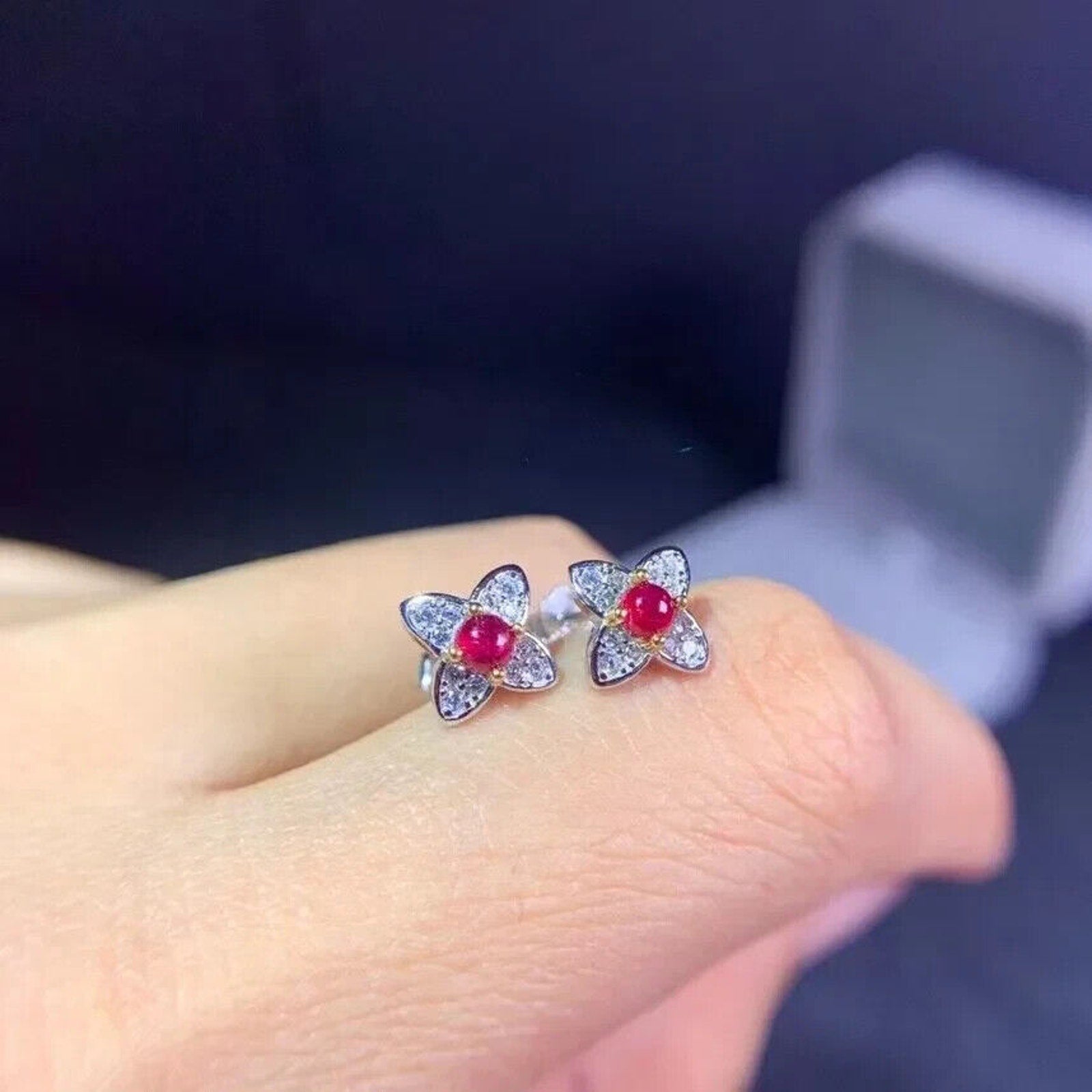 Ruby Earrings, Women's Ruby Earrings, Natural Ruby Earrings, Ruby Jewelry, Sterling Silver Ruby Earrings, Genuine Ruby Earrings, Ruby Stud Earrings, Natural Ruby, Burma Ruby