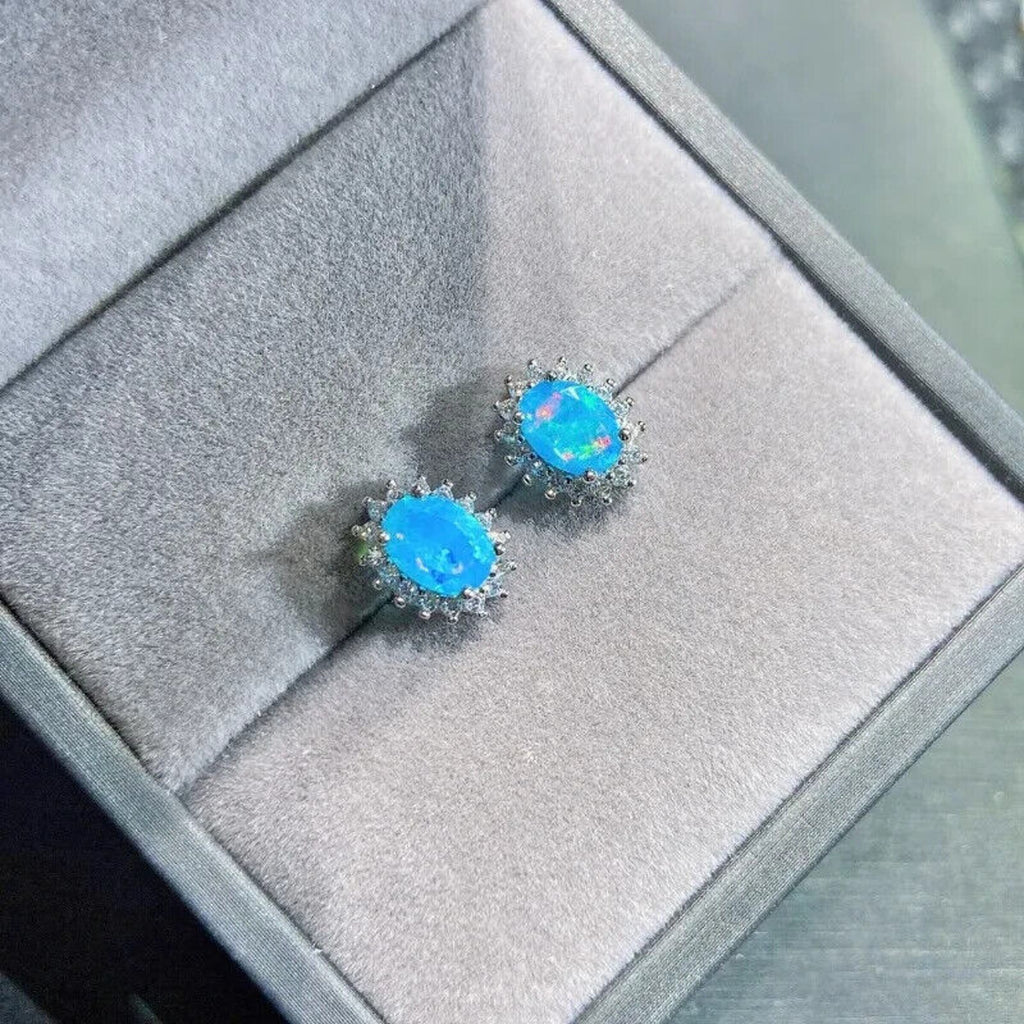 Blue Opal Earrings, Opal Earrings, Natural Opal Earrings, Genuine Opal Earrings, Opal Earrings, Blue Fire Opal Earrings, Sterling Silver Opal Earrings, Blue Opal, Opal Earrings, Opal Stud Earrings, Fire Opal Earrings, Fire Opal Stud Earrings
