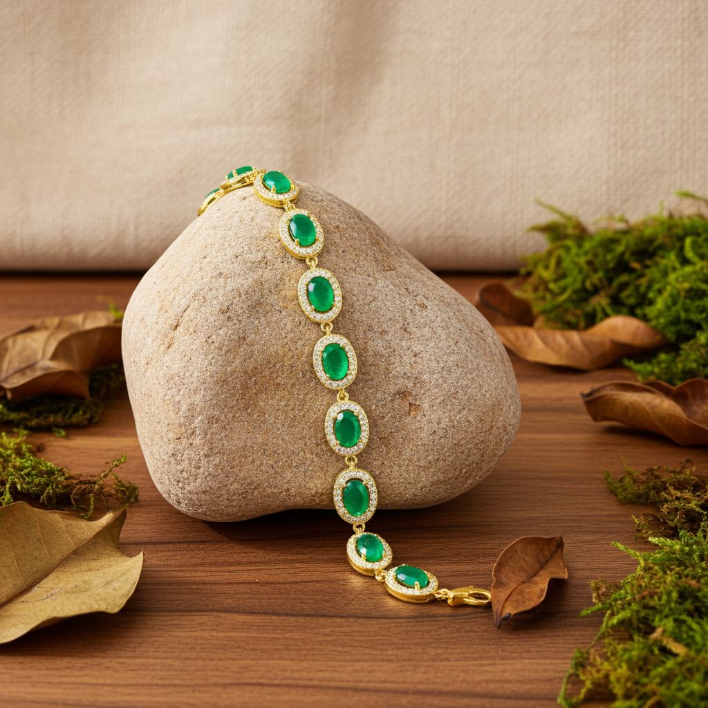 Natuarl Green Opal AAAAA Bracelet, Genuine Green Opal Tennis Bracelet