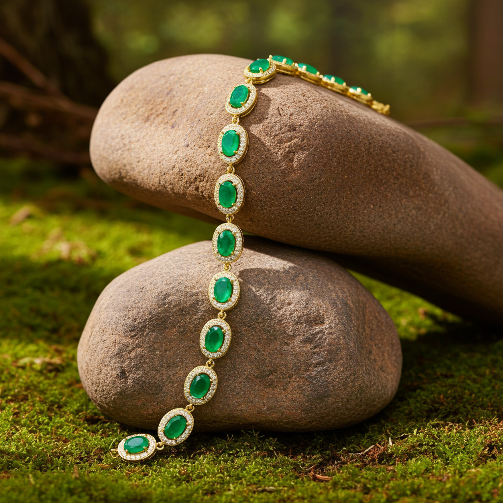 Natuarl Green Opal AAAAA Bracelet, Genuine Green Opal Tennis Bracelet