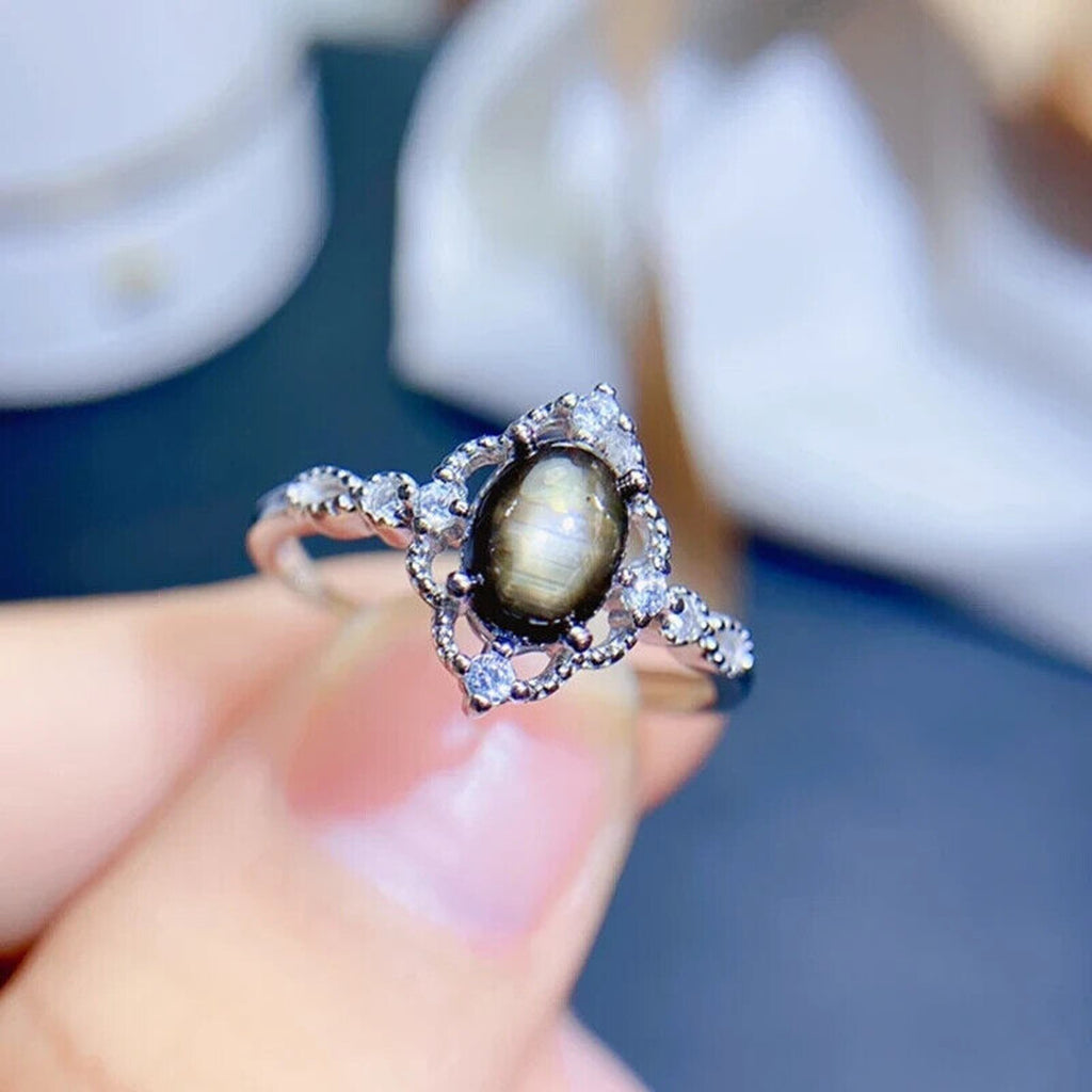 Star Sapphire, Natural Star Sapphire Ring, Star Light Sapphire Ring Genuine