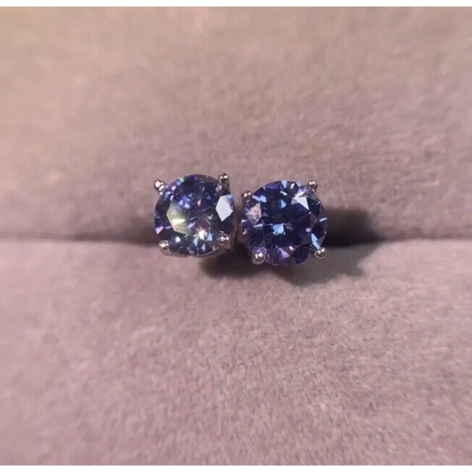 VVS1 1 CT Royal Blue Moissanite Stud Earrings