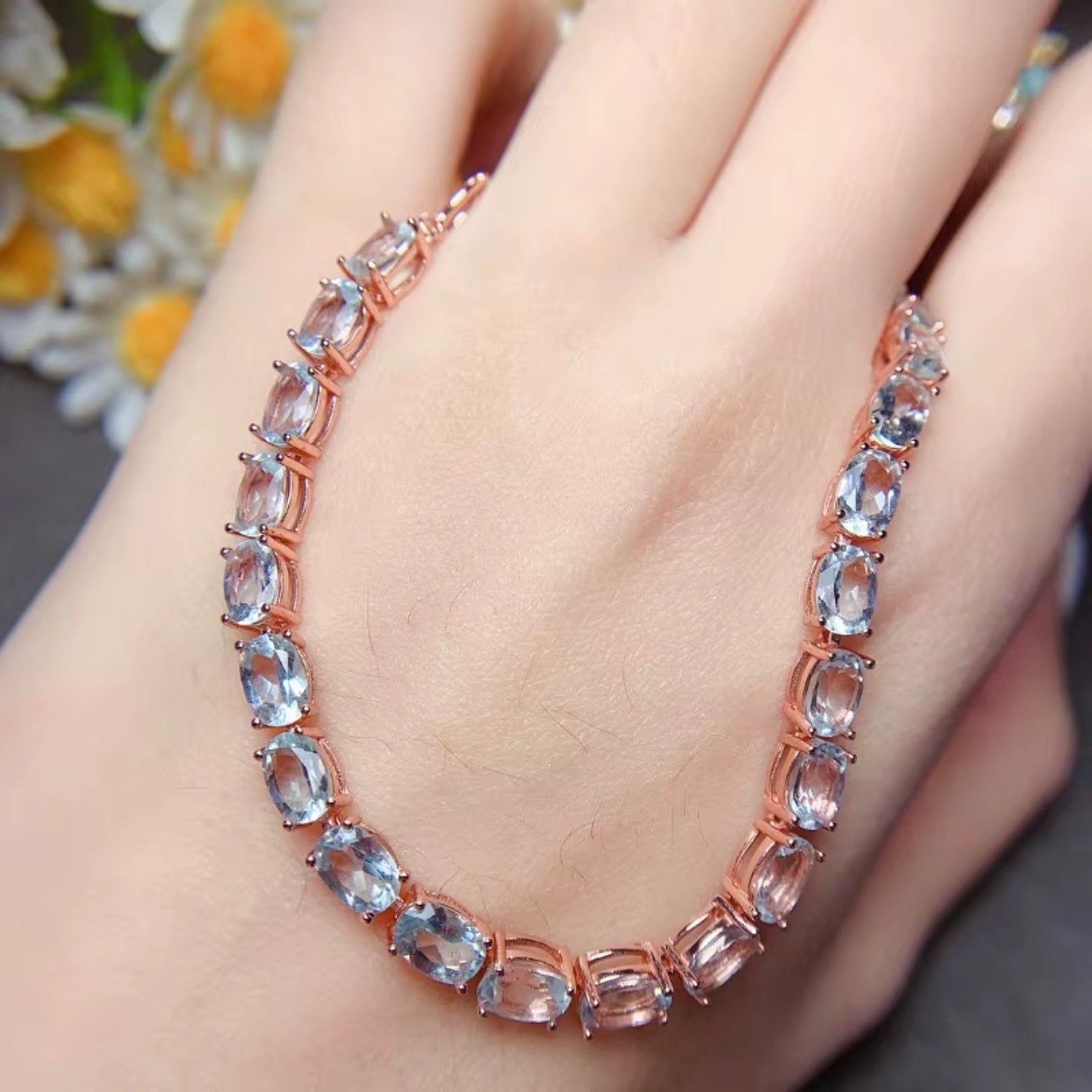 Aquamarine, Aquamarine Jewelry, Natural Aquamarine, Aquamarine Bracelet, Aquamarine Tennis Bracelet, Sterling Silver Aquamarine Bracelet, Natural Aquamarine Bracelet, Aquamarine Jewelry For Women, March Birthstone, March Birthstone Aquamarine, Aquamarine Gemstone, Aquamarine Jewelry For Women, 