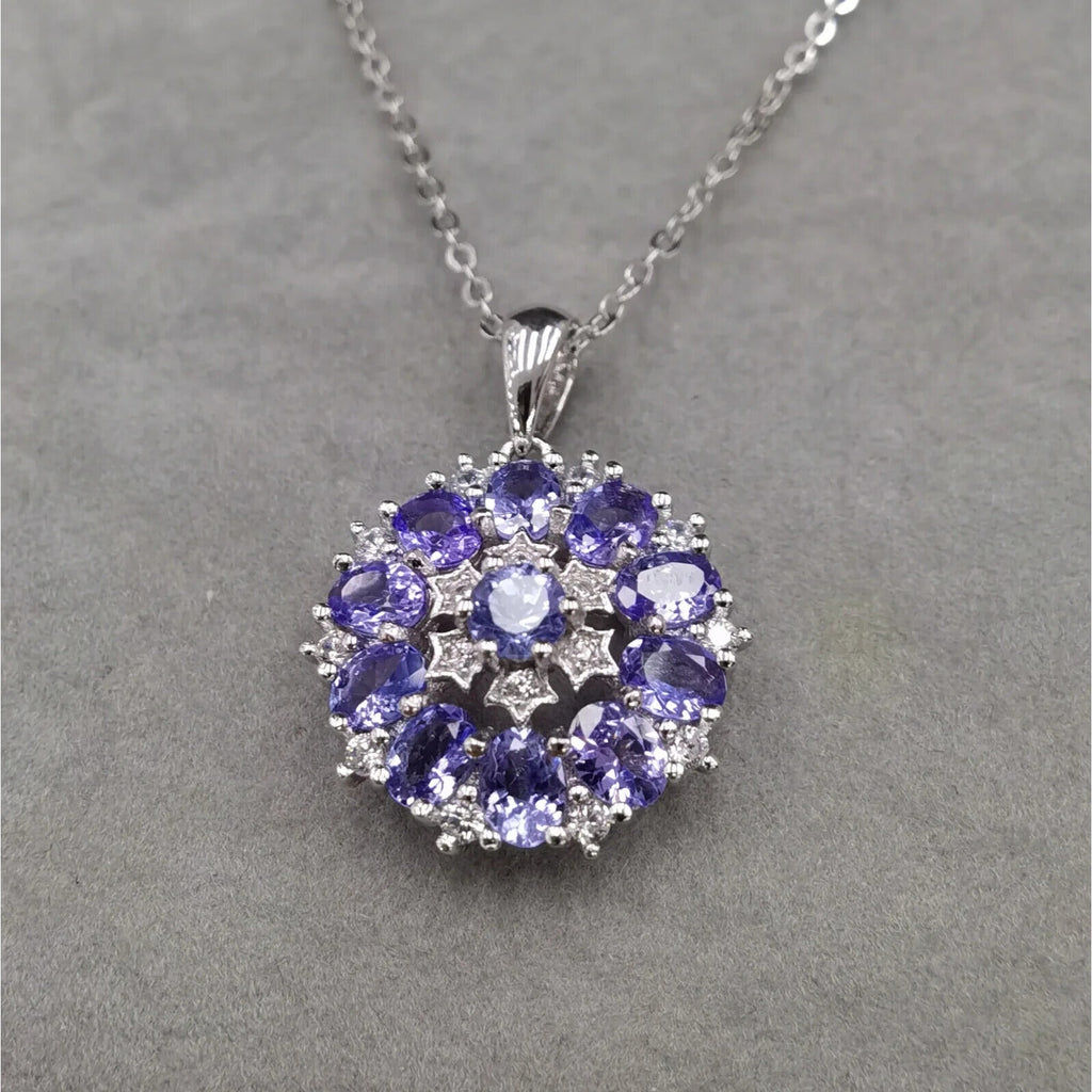 Tanzanite Necklace, Natural Tanzanite, Purple Tanzanite, Authentic Purple Tanzanite, Genuine Purple Tanzanite, Natural Tanzanite Jewelry, Tanzanite Statement Necklace, Tanzanite Pendant Necklace, Tanzanite Charm Necklace, Sterling Silver Tanzanite Necklace, Tanzanite Jewelry For Women