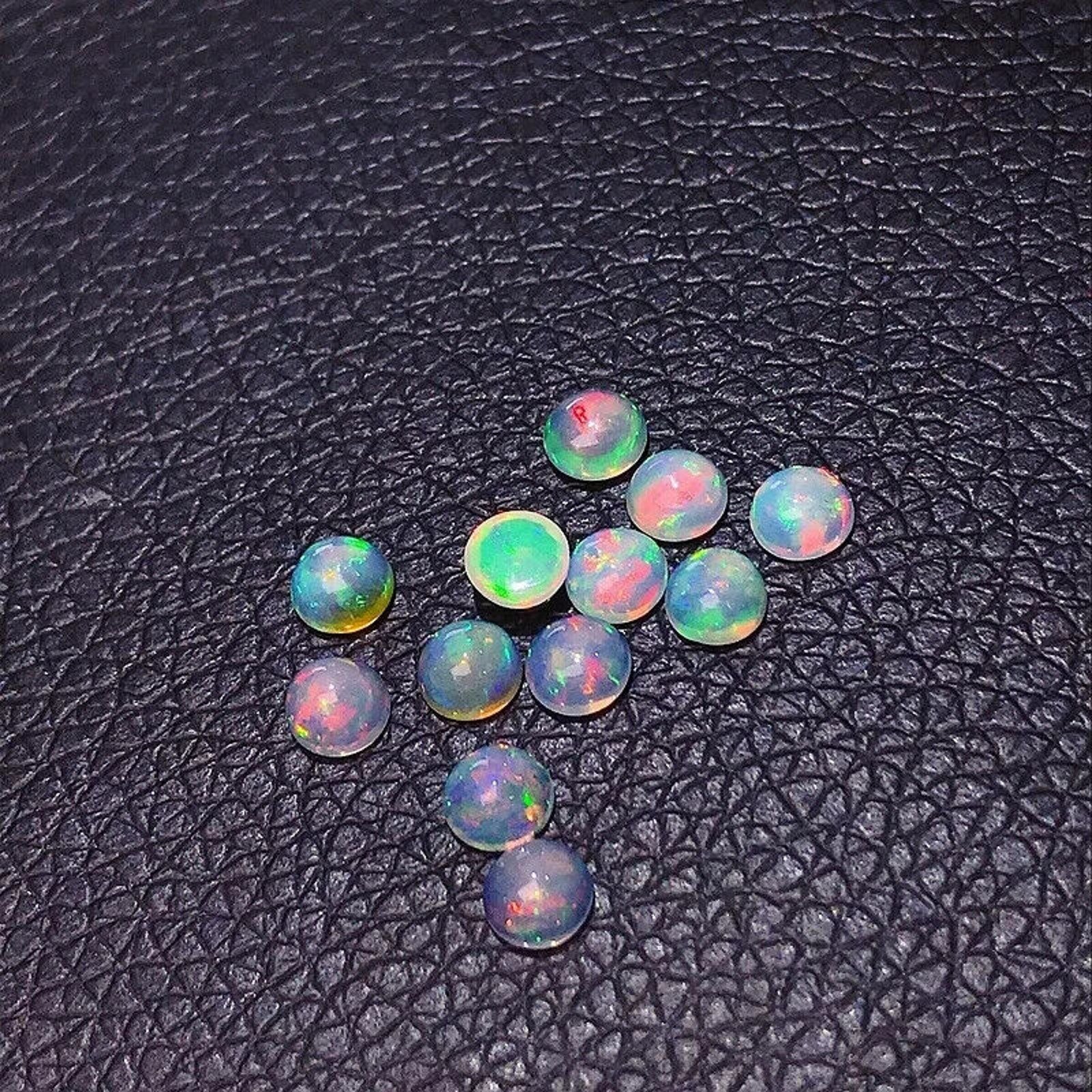 White Fire Opal Stud Earrings, Natural Opal 5x5mm Stud Earrings Sterling Silver