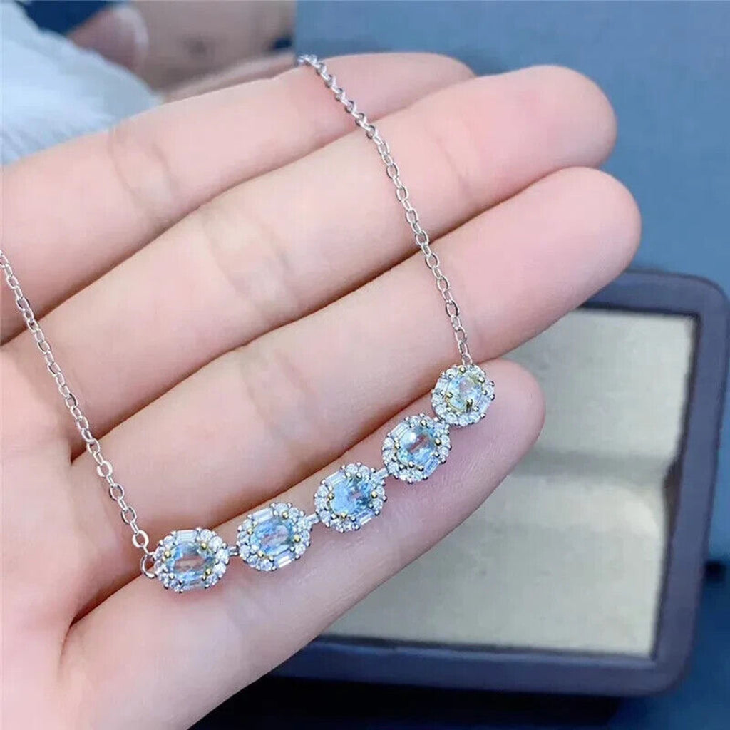 Natural Aquamarine Gemstone Bracelet, Women's Geniune Aquamarine Bracelet