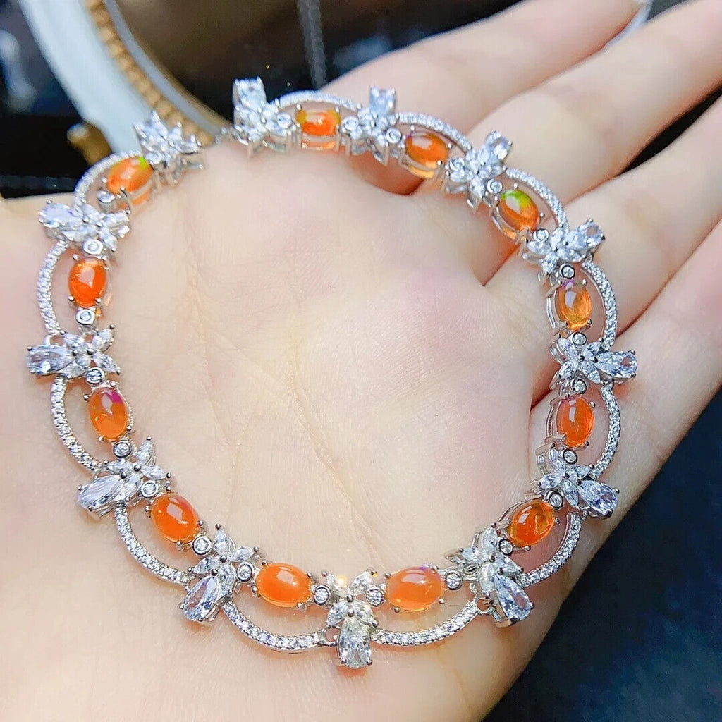 Orange Fire Opal Collar Necklace, Natural Orange Opal Statment Necklace