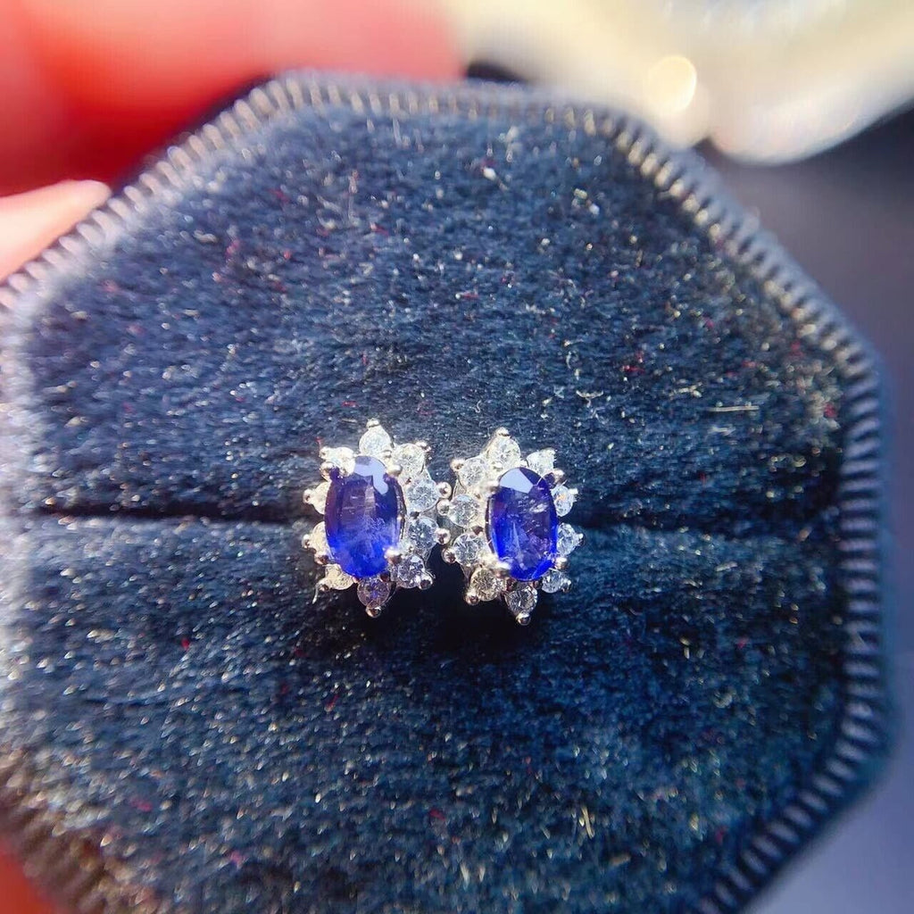 Sapphire Earrings, Natural Sapphire Stud Earrings, Sapphire Stud Earrings, Sterling Silver Sapphire Earrings, Sapphire, Natural Sapphire Earrings, 925 Sterling Silver, Blue Sapphire Earrings, Natural Blue Sapphire Earrings, Natural Blue Sapphire, Blue Sapphire, Bright Blue Sapphire, 925 Sterling Silver, Sapphire Earrings, Dainty, Dainty Stud Earrings, Dainty Sapphire Earrings, Women’s Sapphire Earrings, Anniversary Gift Sapphire, Sapphire September Birthstone, September Birthstone Sapphire
