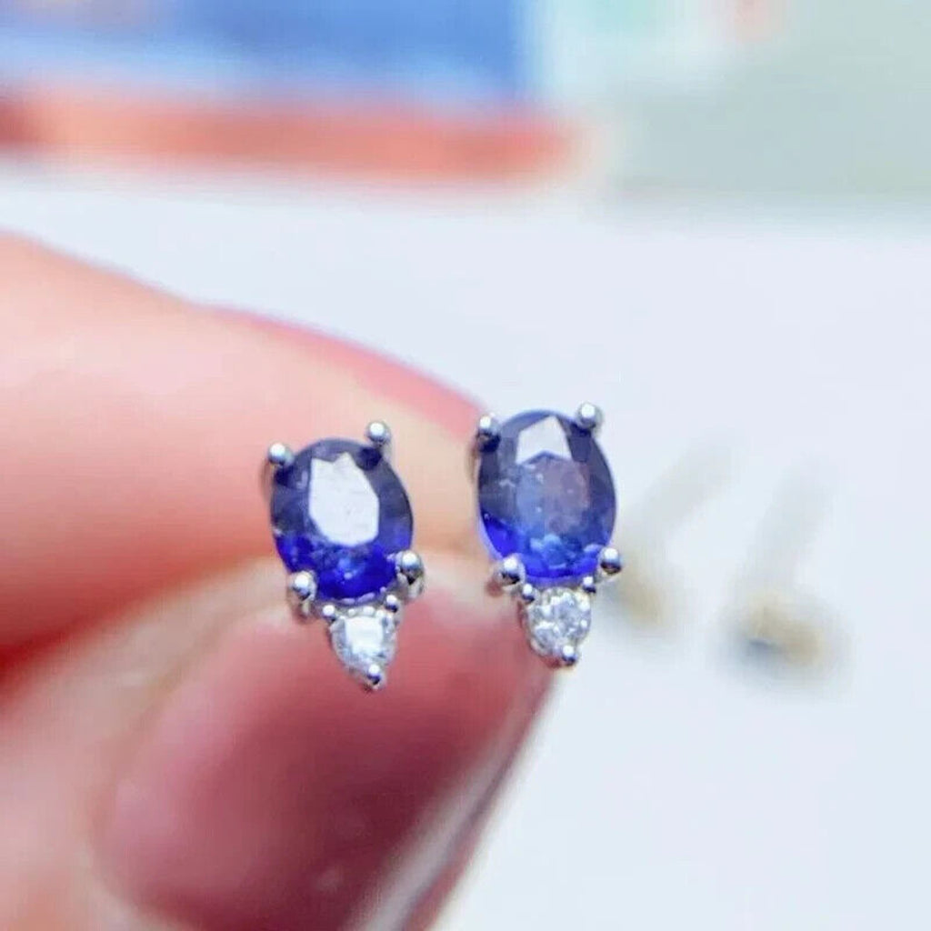 Sapphire Earrings, Natural Sapphire Stud Earrings, Sapphire Stud Earrings, Sterling Silver Sapphire Earrings, Sapphire, Natural Sapphire Earrings, 925 Sterling Silver, Blue Sapphire Earrings, Natural Blue Sapphire Earrings, Natural Blue Sapphire, Blue Sapphire, Bright Blue Sapphire, 925 Sterling Silver, Sapphire Earrings, Dainty, Dainty Stud Earrings, Dainty Sapphire Earrings, Women’s Sapphire Earrings, Anniversary Gift Sapphire, Sapphire September Birthstone, September Birthstone Sapphire