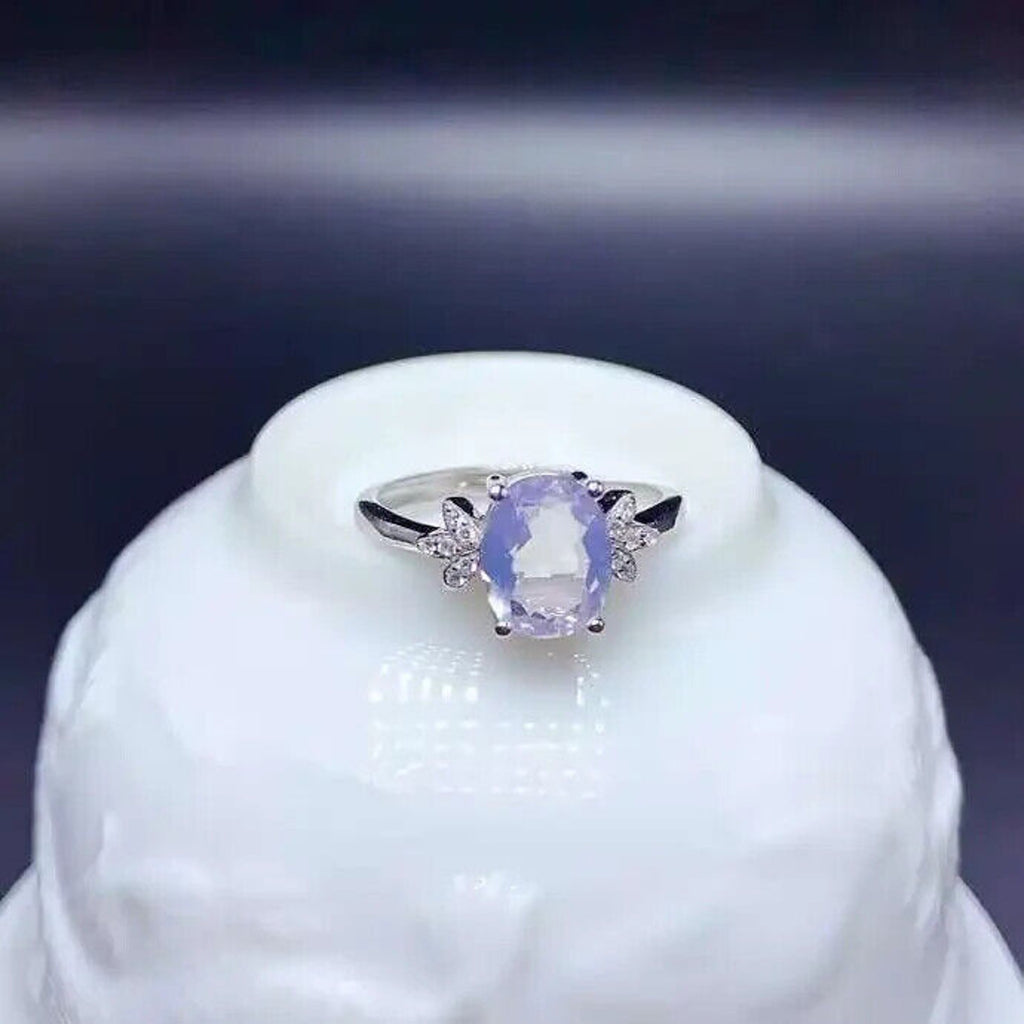 Lavender Amethyst Jewelry Set, Oval Cut Lavender Amethyst Pendant and Ring Set