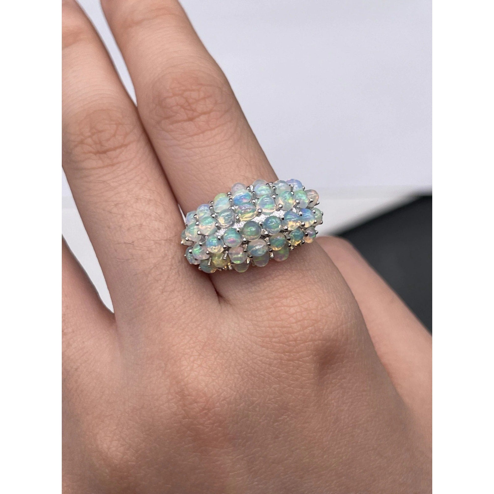 White Opal Ring, Women's Opal Rings, Turkish Rings for Women, Opal Ring, Vintage