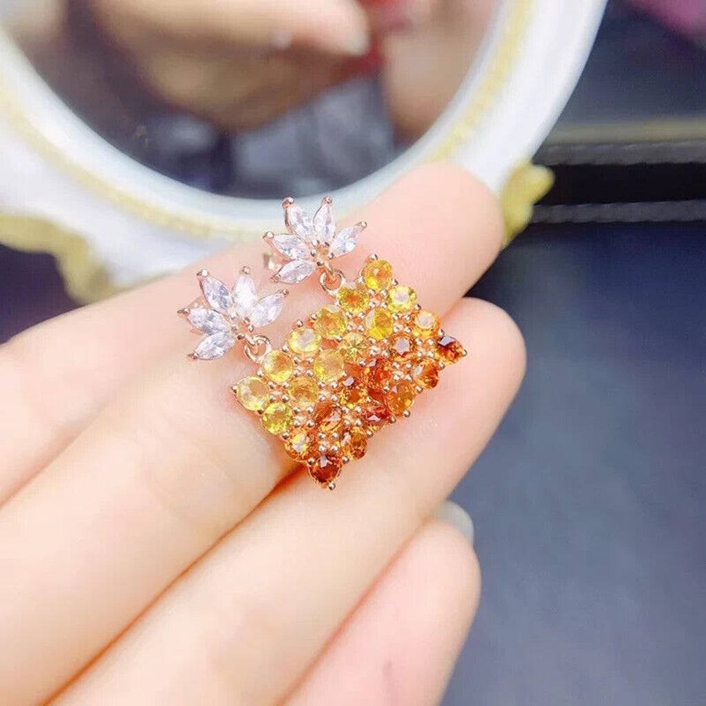 Citrine Earrings, Natural Citrine Gradient Statement Earrings