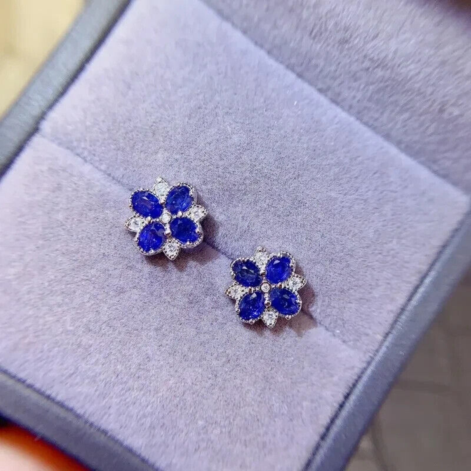 Sapphire Earrings, Natural Sapphire Stud Earrings, Sapphire Stud Earrings, Sterling Silver Sapphire Earrings, Sapphire, Natural Sapphire Earrings, 925 Sterling Silver, Blue Sapphire Earrings, Natural Blue Sapphire Earrings, Natural Blue Sapphire, Blue Sapphire, Bright Blue Sapphire, 925 Sterling Silver, Sapphire Earrings, Dainty, Dainty Stud Earrings, Dainty Sapphire Earrings, Women’s Sapphire Earrings, Anniversary Gift Sapphire, Sapphire September Birthstone, September Birthstone Sapphire