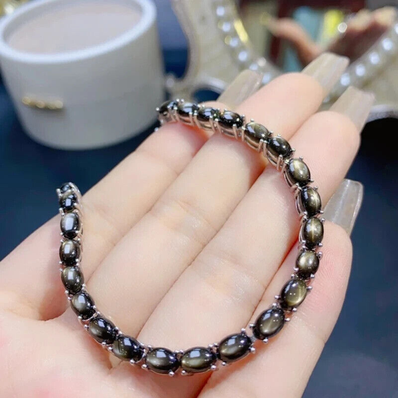 Star Sapphire Bracelet, Star Sapphire Tennis Bracelet, Star Light Sapphire