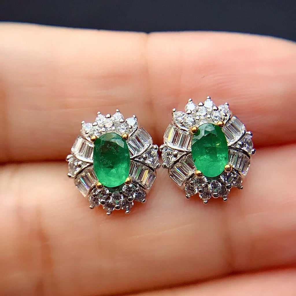 Emerald Earrings, Natural Emerald, Natural Emerald Earrings, Gold Emerald Earrings, Silver Emerald Earrings, Rose Gold Emerald Earrings, Genuine Emerald Earrings, Natural Emerald Jewelry, Emerald Cluster Stud Earrings, Emerald Statement Earrings, Emerald Stud Earrings, Sterling Silver Emerald Earrings, May Birthstone Emerald, Anniversary Gift Emerald, Emerald Jewelry For Women, Gift For Wife Emerald