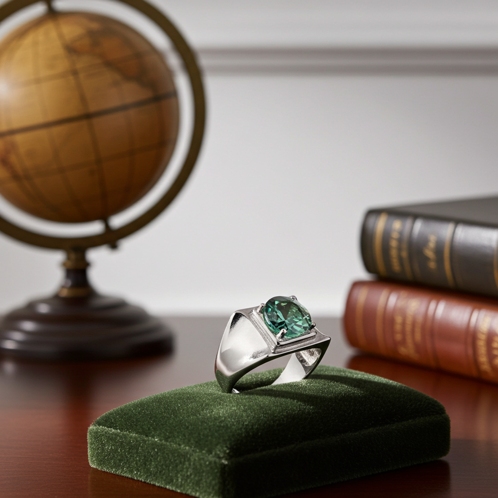 Men's Moissanite Ring 2 CT VVS1 Round Brilliant Cut Sterling Silver