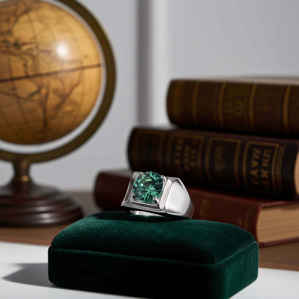 Men's Moissanite Ring 2 CT VVS1 Round Brilliant Cut Sterling Silver