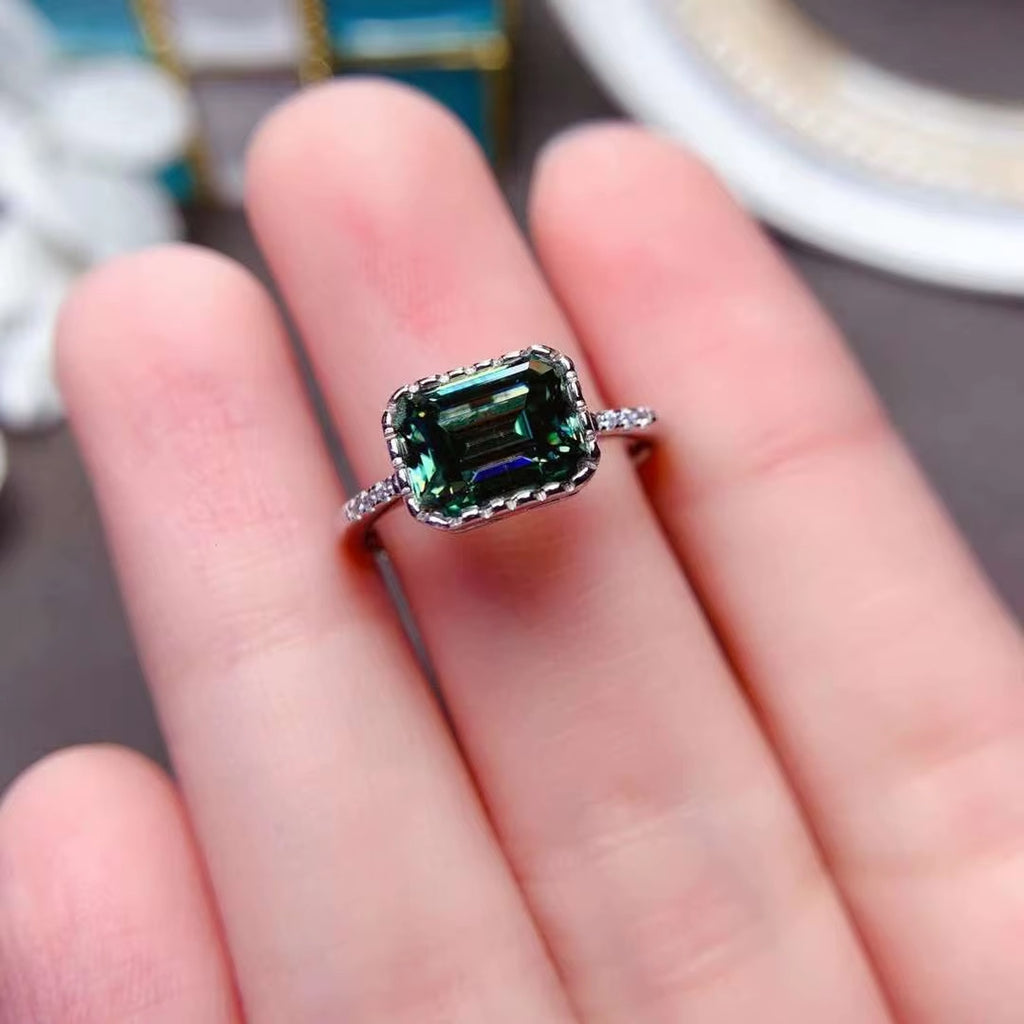 Emerald Cut Moissanite, Green Emerald Cut Moissanite Ring, Green Moissanite Rings, Moissanite, Green Moissanite Ring, 2 Carat Moissanite RIng, Moissanite Ring, Moissanite, VVS1 Miossanite, Gray Moissanite, White Moissanite, Solitaire Moissanite Ring, Round Brilliant Cut Moissanite Ring, Moissanite Ring, Round Brilliant Cut, 5 Carat Moissanite Ring, Moissanite Jewelry