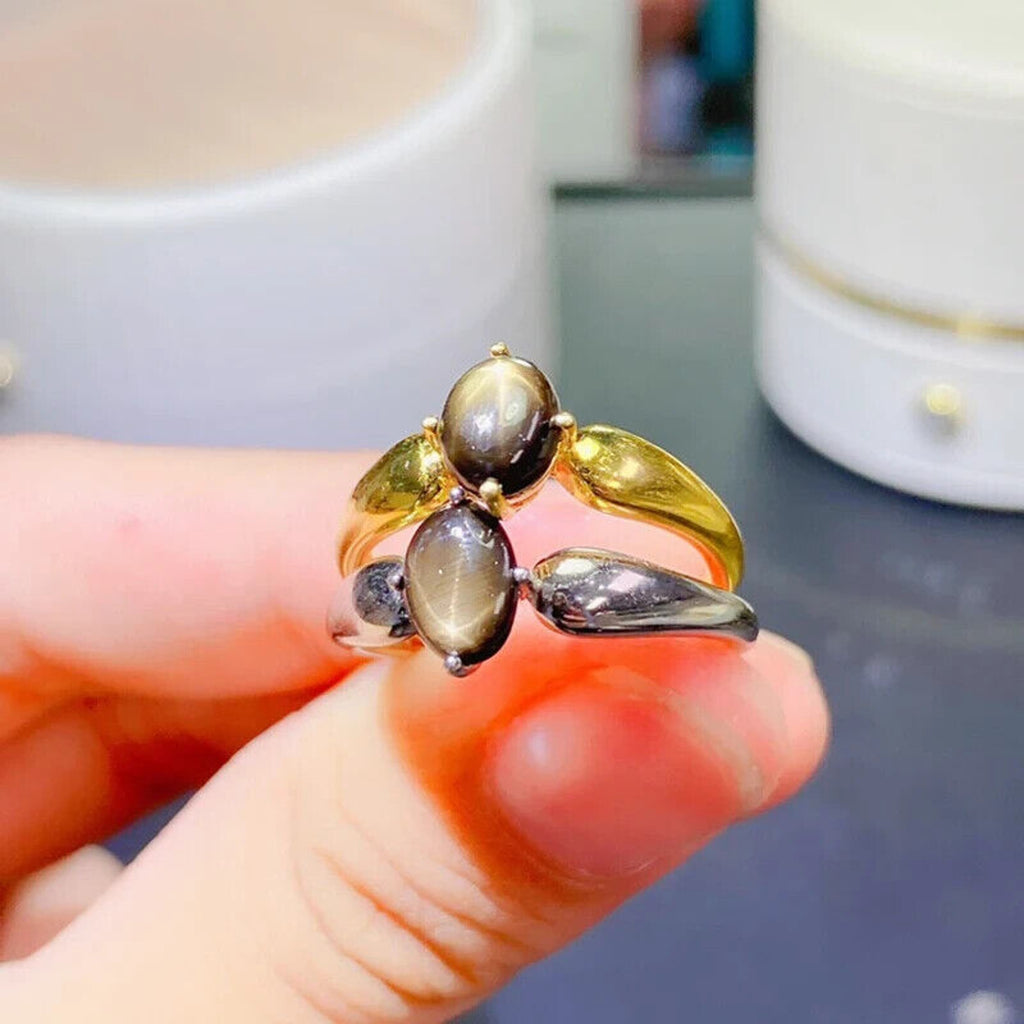 Star Sapphire, Natural Star Sapphire Ring, Star Light Sapphire Ring 925 Sterling