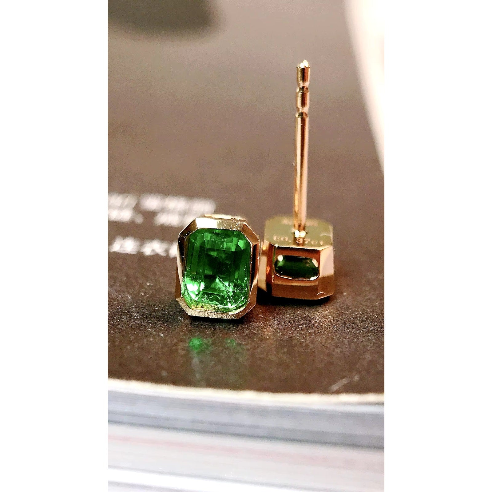 Emerald Stud Earrings, Bright Green Emerald Earrings 18k Yellow Gold, Natural Emerald Earrings, Emerald & Diamond Stud Earrings, 18k Yellow Gold Emerald Earrings, Solid Gold Emerald Stud Earrings, Bezel Setting Emerald Earrings, Natural Diamond and Emerald Earrings, Diamond and Emerald Stud Earrings, 18k Gold Emerald Stud Earrings, Womens Natural Emerald Earrings, Natural Emerald Earrings, Anniversary Gift Emerald Earrings For Women 18k Gold, Emerald Cut Emerald Earrings, Emerald Earrings with Great Clarity