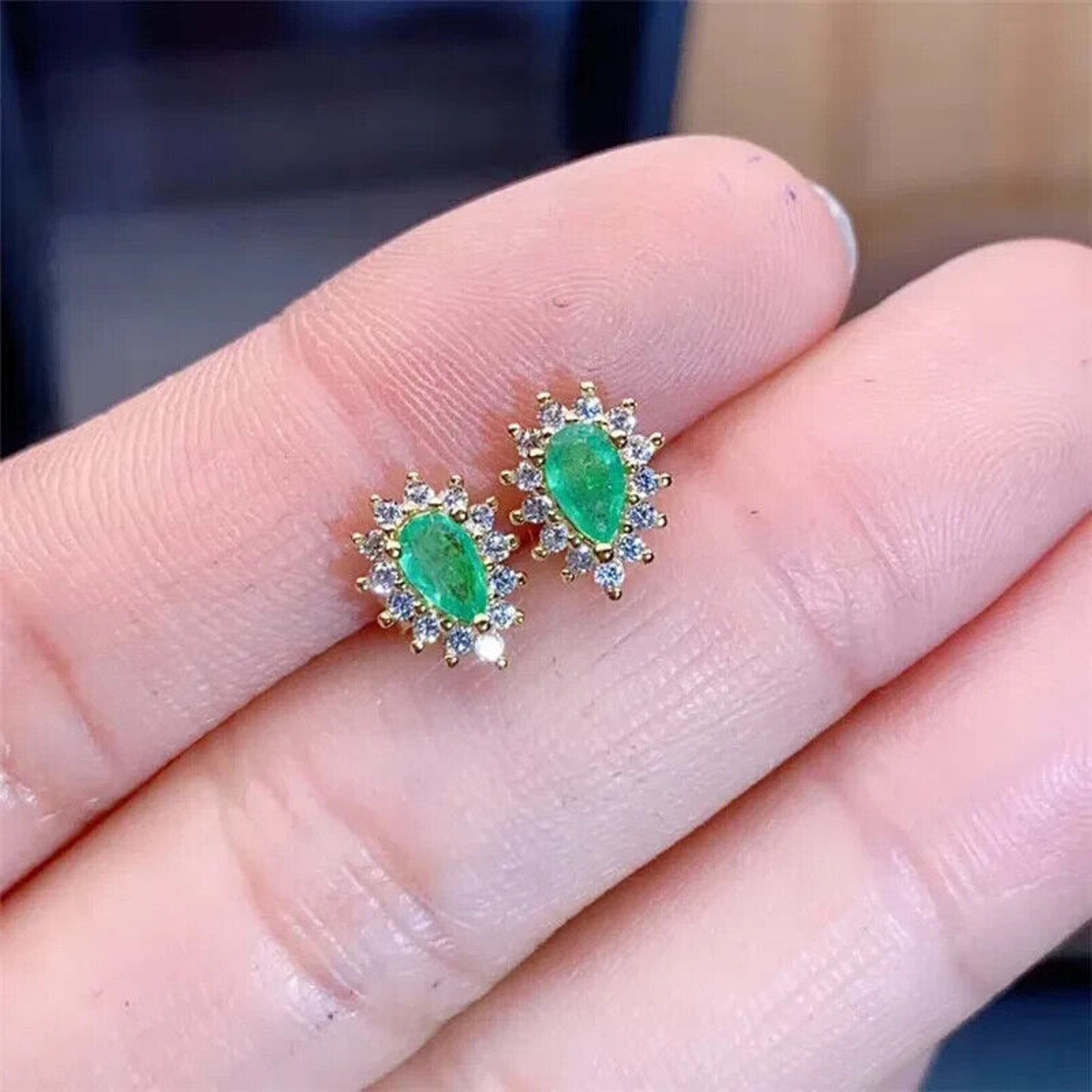 Emerald Earrings, Natural Emerald, Natural Emerald Earrings, Gold Emerald Earrings, Silver Emerald Earrings, Rose Gold Emerald Earrings, Genuine Emerald Earrings, Natural Emerald Jewelry, Emerald Cluster Stud Earrings, Emerald Statement Earrings, Emerald Stud Earrings, Sterling Silver Emerald Earrings, May Birthstone Emerald, Anniversary Gift Emerald, Emerald Jewelry For Women, Gift For Wife Emerald