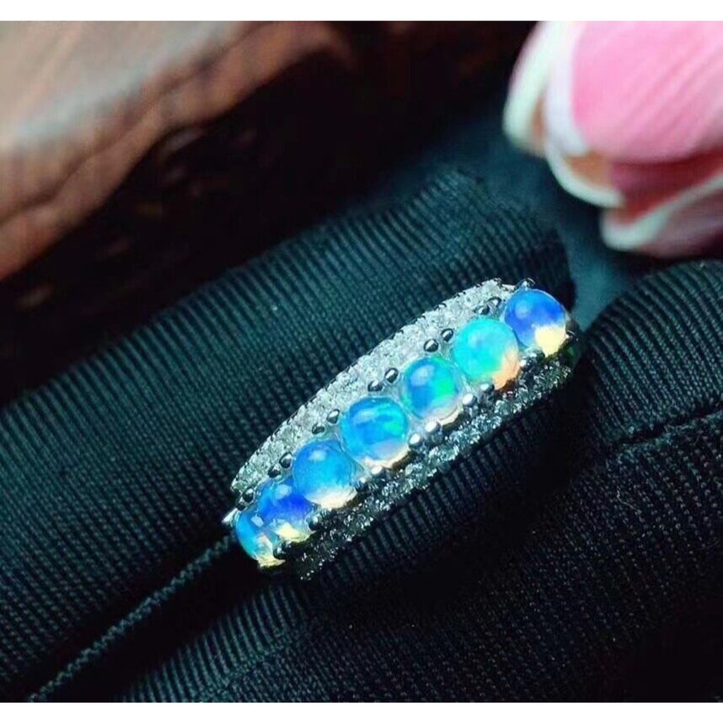 Australian Opal Ring, Opal Sterling Silver Ring, Natural Opal Ring, Opal Ring