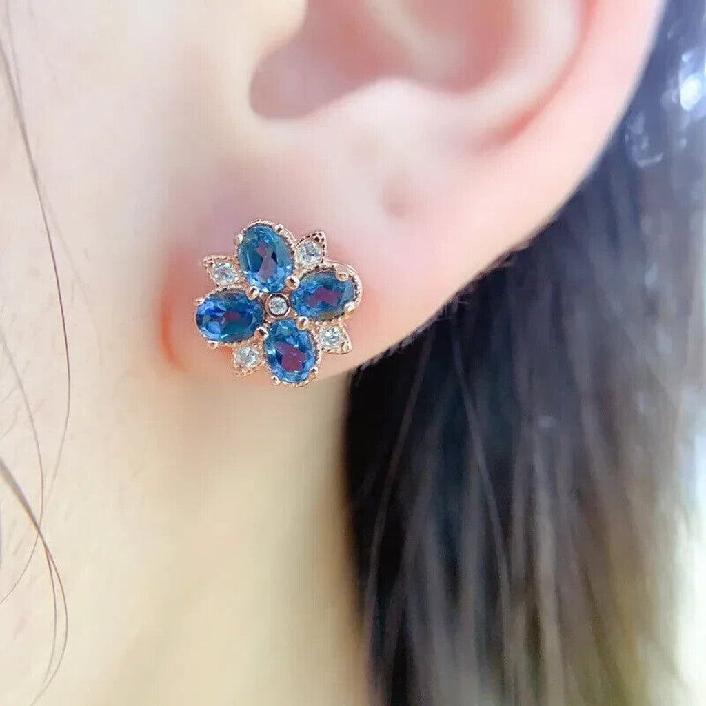 London Blue Topaz Flower Cluster Stud Earrings, Sterling Silver London Blue Topaz Earrings, London Blue Topaz Stud Earrings, December Birthstone London Blue Topaz, London Blue Topaz Earrings, London Blue Topaz Stud Earrings, Women's London Blue Topaz Earrings, London Blue Topaz Jewelry, Natural London Blue Topaz Gemstone Jewelry Set, Women's London Blue Topaz Earrings, London Blue Topaz Ring, London Blue Topaz Stud Earrings, London Blue Topaz Earrings, Women's London Blue Topaz Jewelry