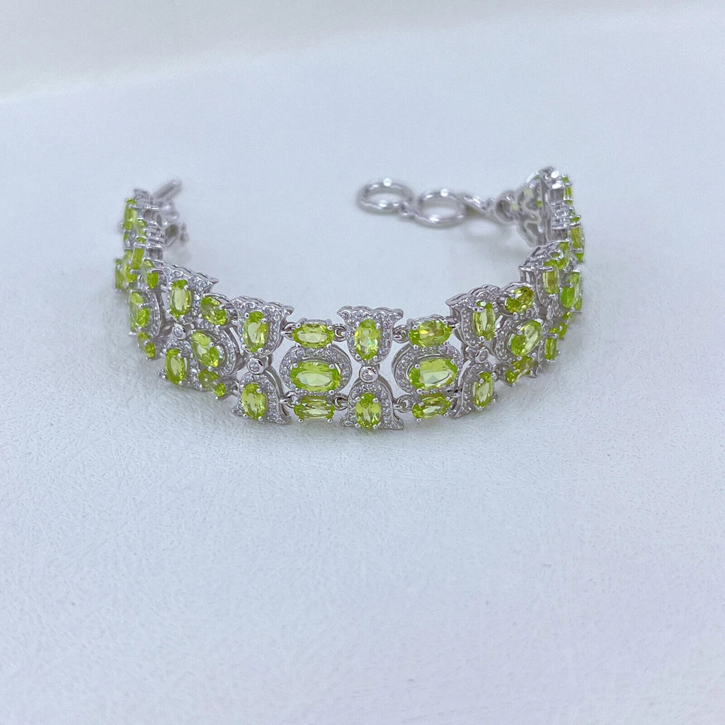 Women's Peridot Multilayer Tennis Bracelet, Natural Peridot Bracelet
