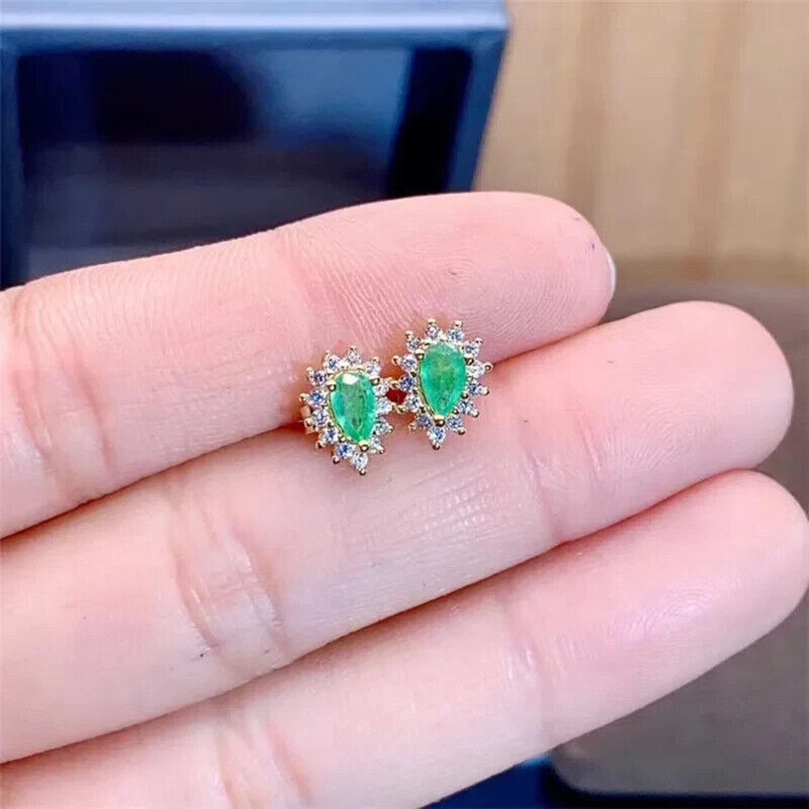 Emerald Earrings, Natural Emerald, Natural Emerald Earrings, Gold Emerald Earrings, Silver Emerald Earrings, Rose Gold Emerald Earrings, Genuine Emerald Earrings, Natural Emerald Jewelry, Emerald Cluster Stud Earrings, Emerald Statement Earrings, Emerald Stud Earrings, Sterling Silver Emerald Earrings, May Birthstone Emerald, Anniversary Gift Emerald, Emerald Jewelry For Women, Gift For Wife Emerald