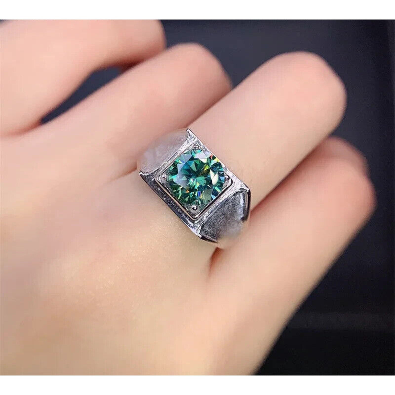 Men's Green Moissanite Ring's, Men's Moissanite Rings, Moissanite, Green Moissanite Ring, 2 Carat Moissanite RIng, Moissanite Ring, Moissanite, VVS1 Miossanite, Gray Moissanite, White Moissanite, Solitaire Moissanite Ring, Round Brilliant Cut Moissanite Ring, Moissanite Ring, Round Brilliant Cut, 5 Carat Moissanite Ring, Moissanite Jewelry